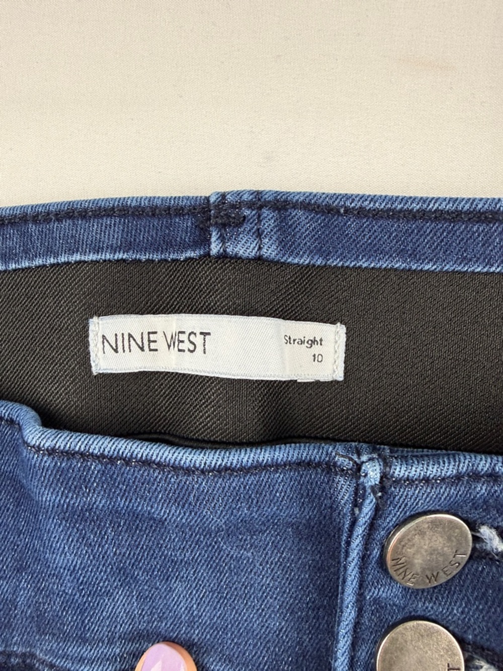 Nine West Straight Leg Jeans Size 10 Stretch Waist Comfort Fit - Picture 5 of 9